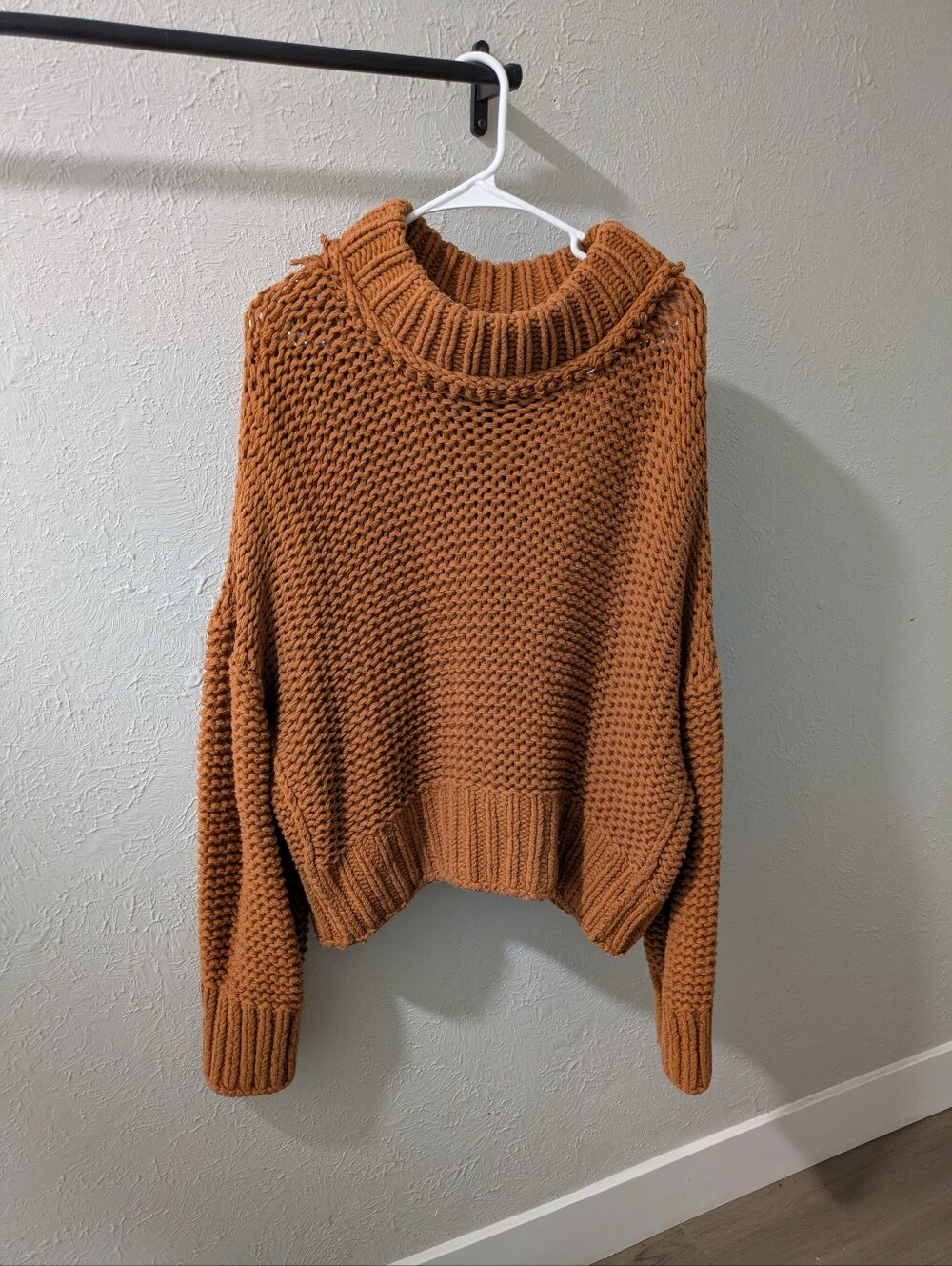 Free People Sunshine Chunky Turtleneck Sweater - Rust Orange